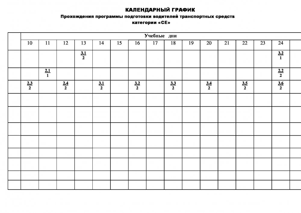 График техосмотра автомобилей образец